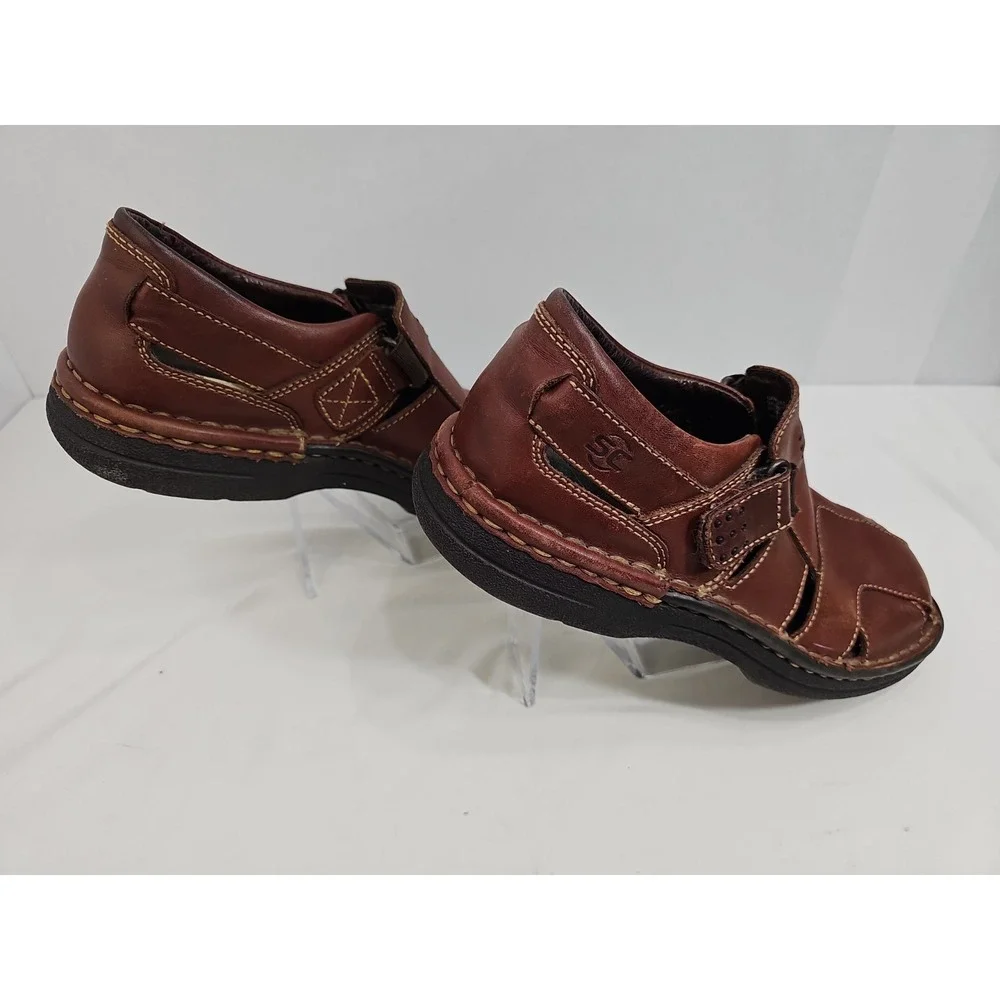 Streetcars Brown Leather Hook Loop Fisherman Sandal Comfort Men Shoe Size 10M